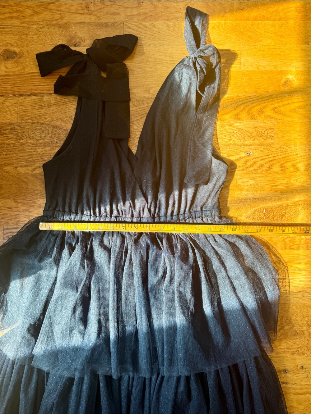 In Bloom Black V-Neck Maxi Tulle Dress - Picture 9 of 11